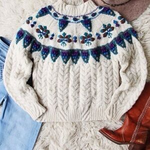 Vintage 80s The Woolrich Woman Cable Knit Sweater